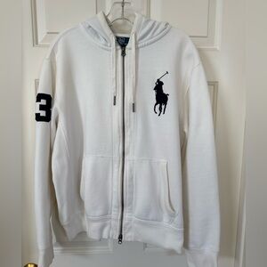 Polo by Ralph Lauren Ivory Zip-Up Hoodie